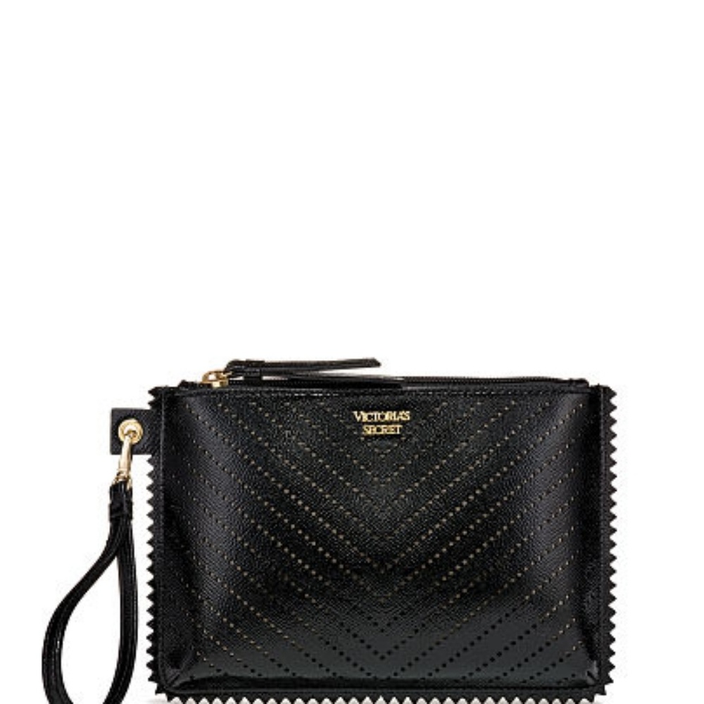 Victoria Secret black laser-cut wristlet
